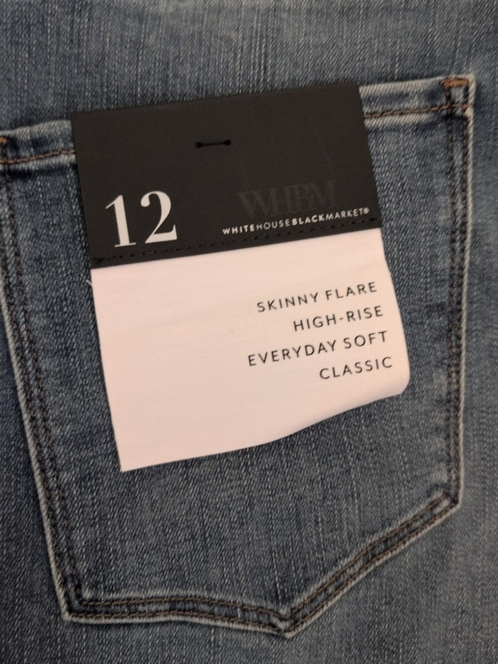 White House Black Market Everyday Soft Women's Skinny Flare High Rise Blue Jeans - Picture 6 of 6